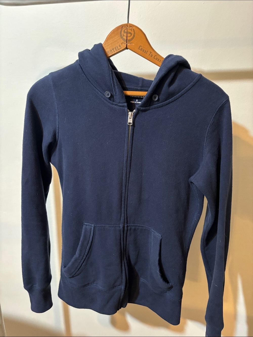 Hollister Navy Zip-Up Hoodie